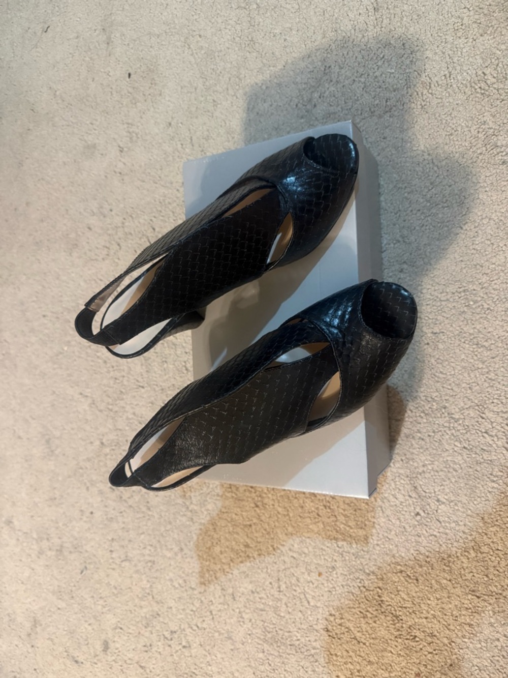 Studio Black Valencia Peep-Toe Slingback Heels